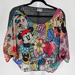 Disney Minnie Mouse Multicolor Graphic Womens Top